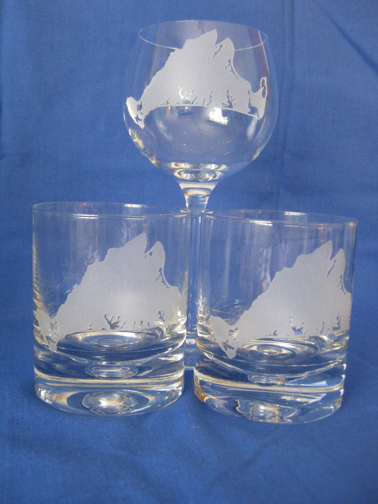 Martha's Vineyard Evergreen Crystal Glass and Stemware