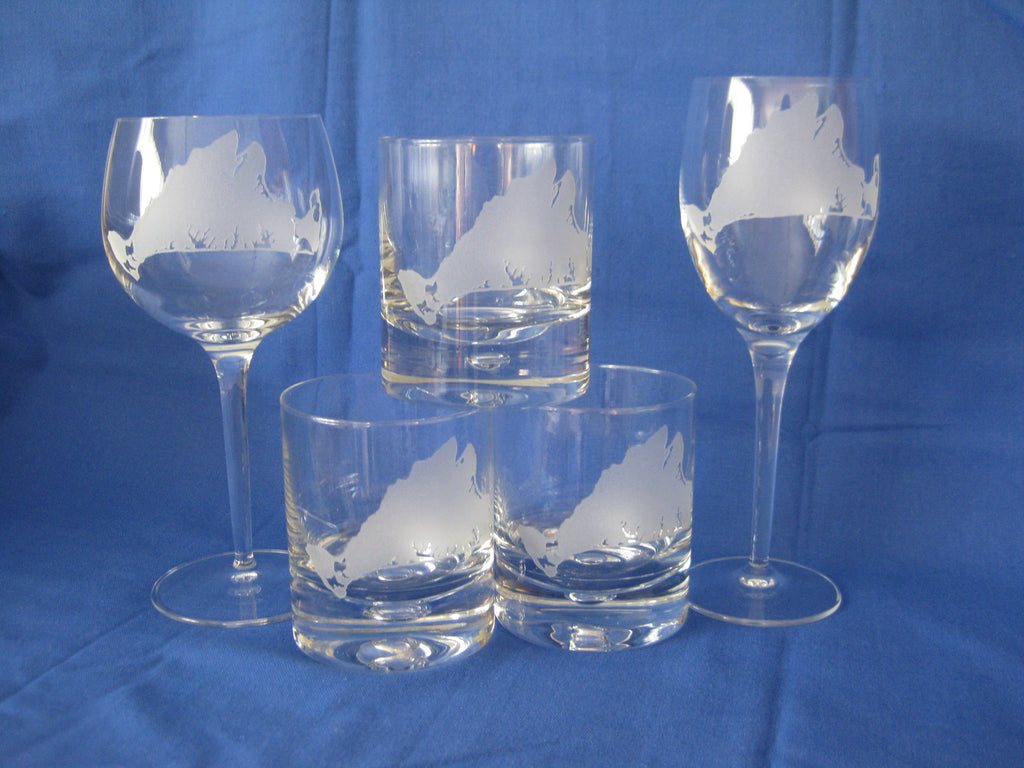 Martha's Vineyard Evergreen Crystal Glass and Stemware