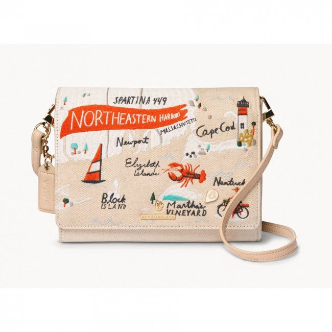 Northeastern Harbors Embroidered Crossbody