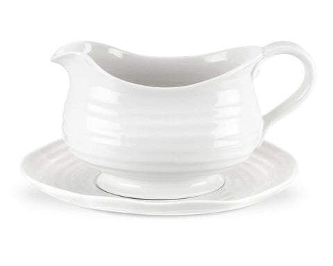 White Gravy Boat and Stand