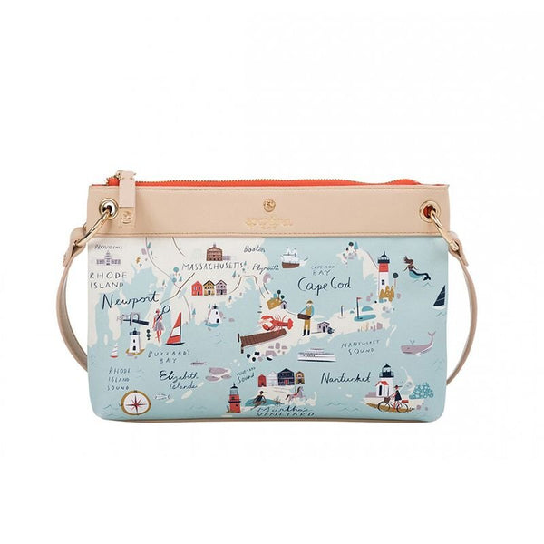 Spartina Leather Purse/Tote - Tan, Coral, Navy